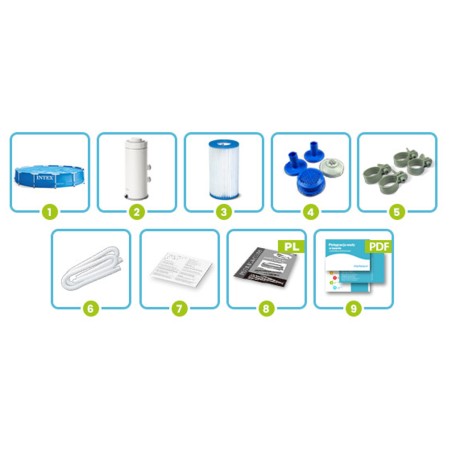 Aiabassein raamiga 9in1 INTEX 28212, 366 x 76 cm