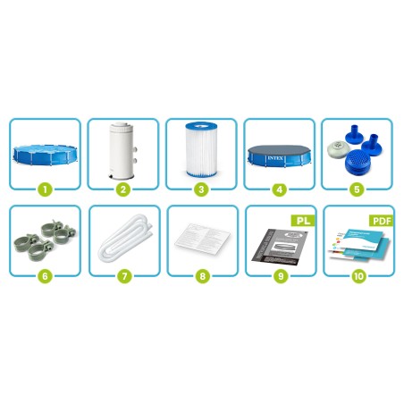 Aiabassein raamiga INTEX 28212, 10in1 komplekt, 366 x 76 cm