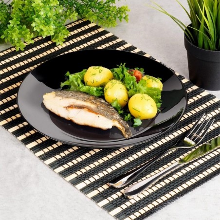 Taldrikud, madalad, klaas, must, 25,5 cm, 6 tk. | FreshDesign.ee