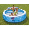Täispuhutav bassein koos pingiga, valge-sinine, 229 x 218 x 79 cm, INTEX 57190