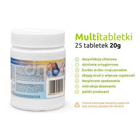 Multifunktsionaalsed basseini tabletid, 25 x 20g, 500g