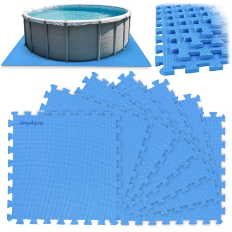 Basseinimatt pusle PVC vahtplastist, sinine, 1,9 m², 8-osaline (50x50 cm, 10 mm)