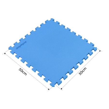 Basseinimatt pusle PVC vahtplastist, sinine, 1,9 m², 8-osaline (50x50 cm, 10 mm)