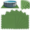 Basseinimatt pusle-tüüpi, vahtplastist, roheline, 8 tk, 50x50 cm, kokku 1.9 m², kuni 10 mm