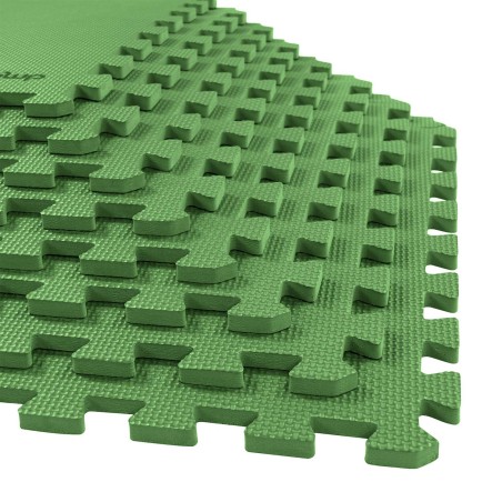 Basseinimatt pusle-tüüpi, vahtplastist, roheline, 8 tk, 50x50 cm, kokku 1.9 m², kuni 10 mm