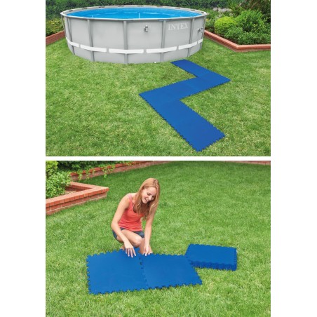 Basseinimatt pusle INTEX 29081, 8 tk, sinine, 1,9 m²