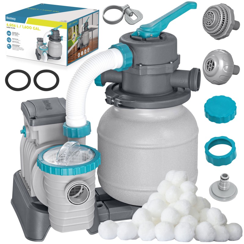 Liivapump basseinidele, 6056 l/h, koos filtripallidega, Bestway 58497