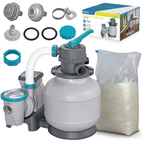 Liivapump basseinile, filtreerimisvõimsusega 6056 l/h, Bestway 58497, koos 25 kg liivaga