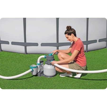 Liivapump basseinile, filtreerimisvõimsusega 6056 l/h, Bestway 58497, koos 25 kg liivaga