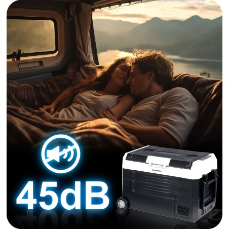 Turismikompressorkülmik kahekambriline, must/hall, 40 liitrit
