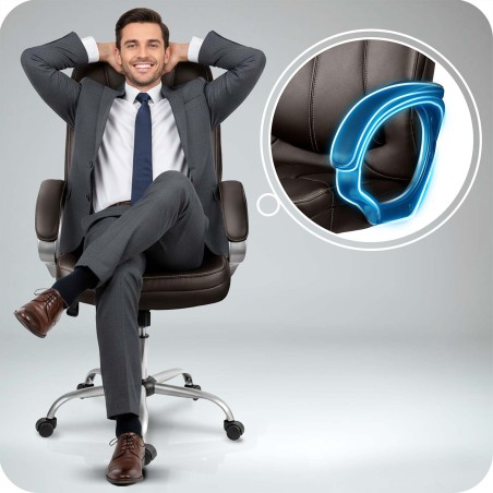 Kontoritool pööratav lamava seljatoega, tumepruun, kogukõrgus 116 cm