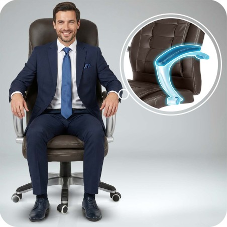 Kontoritugitool pööratav, tumepruun