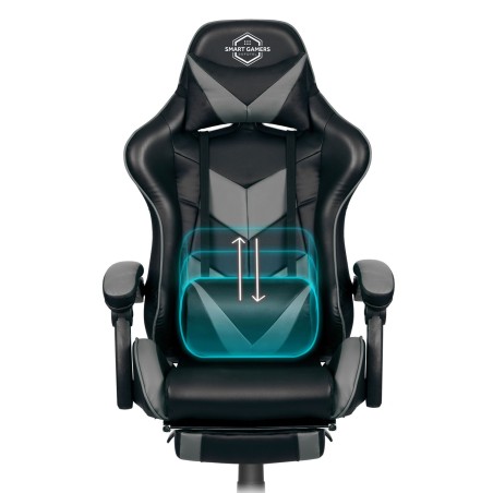 Mänguritool ergonoomilise disainiga, reguleeritav, jalatoega, must ja hall