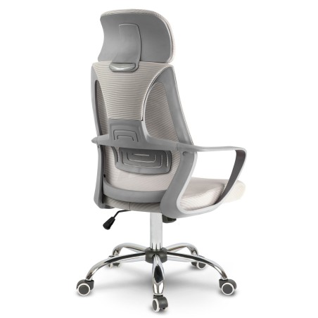 Kontoritool Prague mikrovõrgust, reguleeritav, helehall