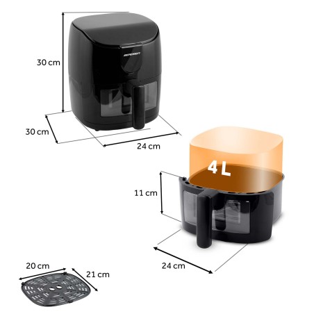 Õhkfritüür must, 4 l, 1500 W