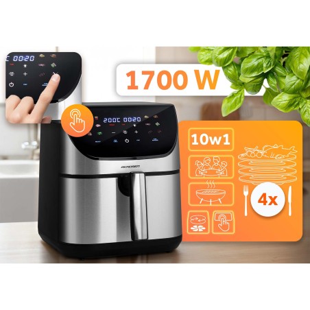 Õhkfritüür 8 liitrit, 1700 W, hõbe