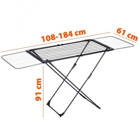 Metallist pesukuivati, must, pikendatav XX... | FreshDesign.ee