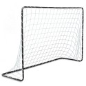 Jalgpallivärav terasraamiga, must, 183 x 122 x 61 cm
