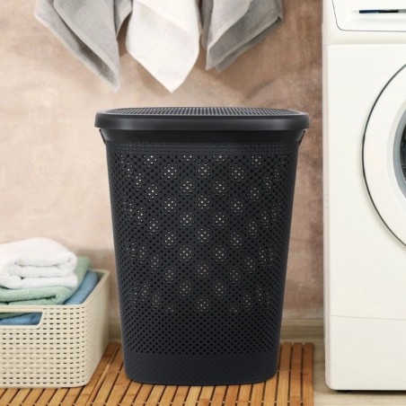 Pesukorv, plastik, must 60 liitrit