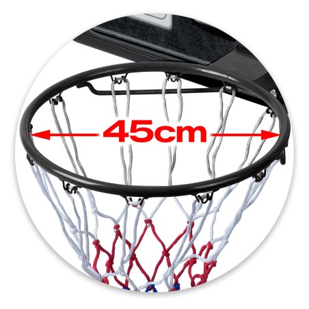 Korvpallikorv reguleeritava kõrgusega, mobiilne, teraskonstruktsiooniga, 170-305 cm