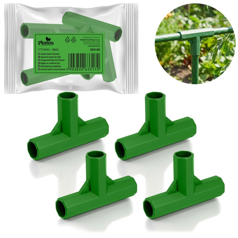 11 mm tüüpi 3-pooluselised pistikud tomatitaimede jaoks Plonos PL-941 roheline 4tk