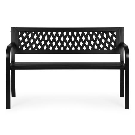 Aiapink ažuurse seljatoega 120×50 cm, metall, pargistiil, must