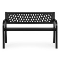 Aiapink ažuurse seljatoega 120×50 cm, metall, pargistiil, must