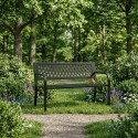 Aiapink ažuurse seljatoega 120×50 cm, metall, pargistiil, must