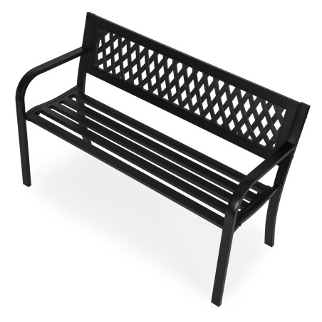 Aiapink ažuurse seljatoega 120×50 cm, metall, pargistiil, must
