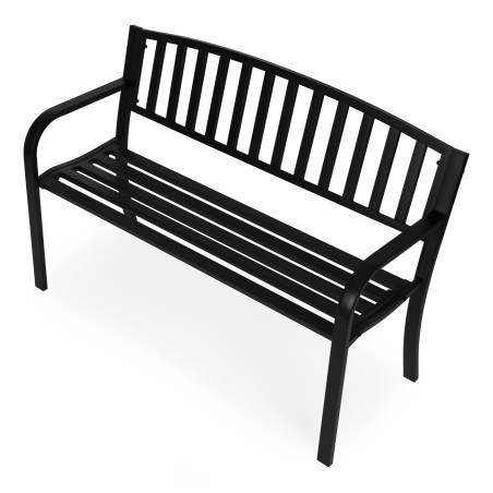 Aiapink seljatoega 120×50 cm, metall, pargistiil, must