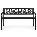 Dekoratiivse seljatoega aiapink 120×50 cm, metall, pargistiil, must