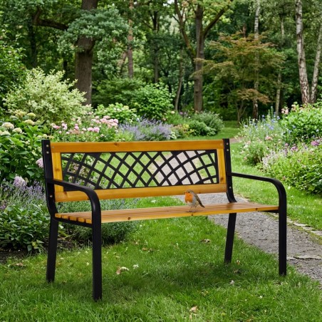 Puidust aiapink ažuurse seljatoega 118×52 cm, pargistiil