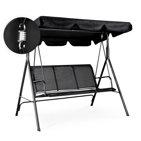 Aiakiik 3-kohaline terasraamiga, must