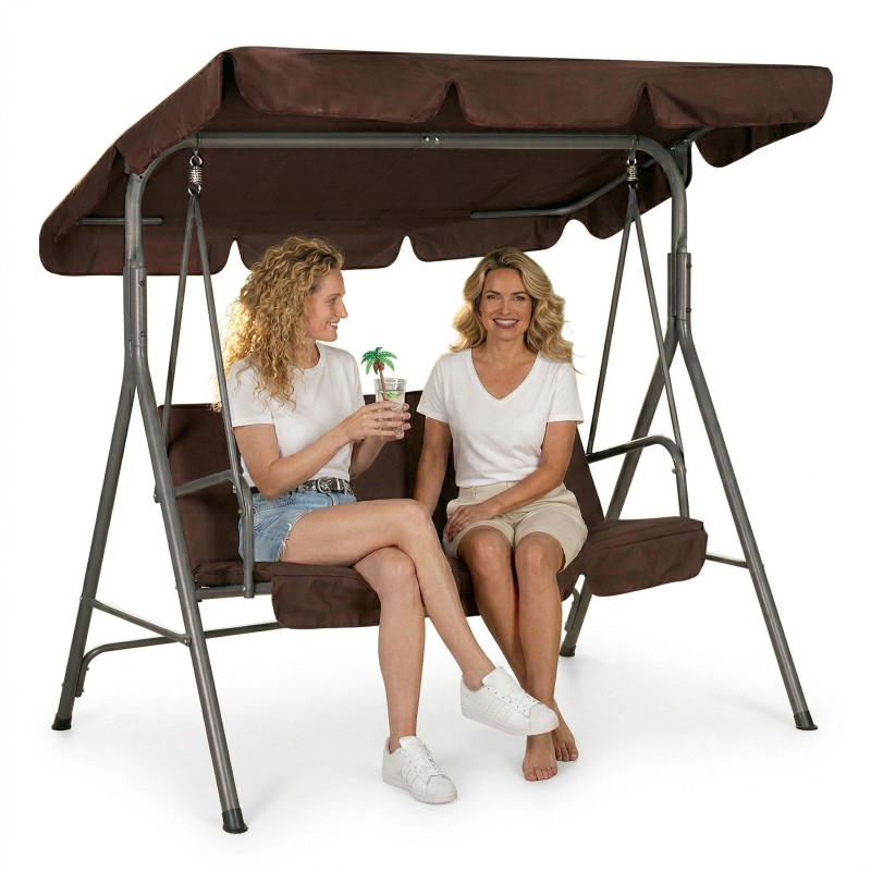 Aiakiik 3-kohaline terasraamiga, pruun