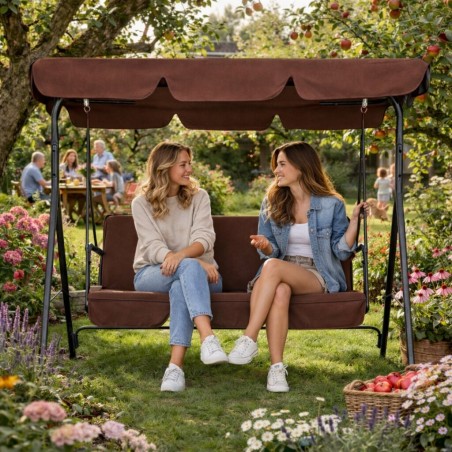 Aiakiik 3-kohaline terasraamiga, pruun