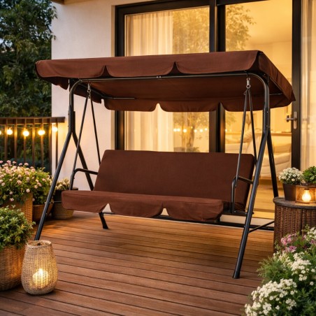 Aiakiik 3-kohaline terasraamiga, pruun