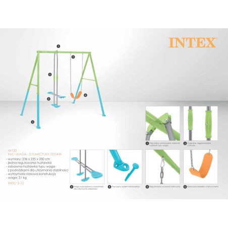 Kahene aiakiige mängukomplekt lastele INTEX
