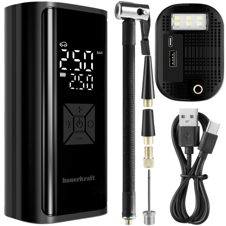 Elektriline jalgrattapump, rehvikompressor, akupank 6000mAh, LED taskulamp