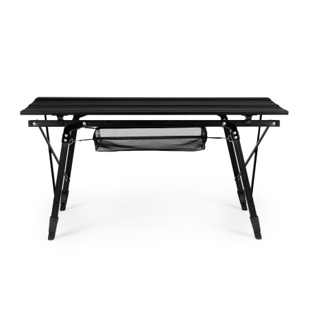 Kokkupandav matkalaud 90x50 cm reguleeritava kõrgusega kotikorv, must
