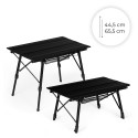 Kokkupandav matkalaud 90x50 cm reguleeritava kõrgusega kotikorv, must