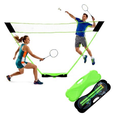 Sulgpallikomplekt 300x156 cm kokkupandav võrkreketid shuttlecocks kohver, MOVEPRO