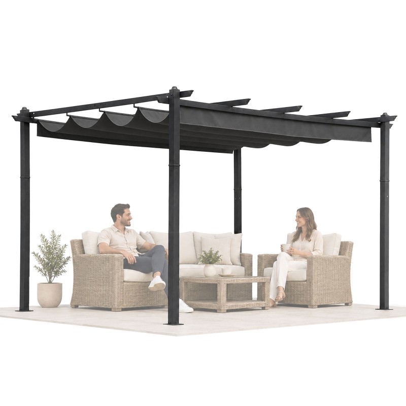 Aiaterrassi pergola 3x4 m, teras, lehtla, varikatus, hall