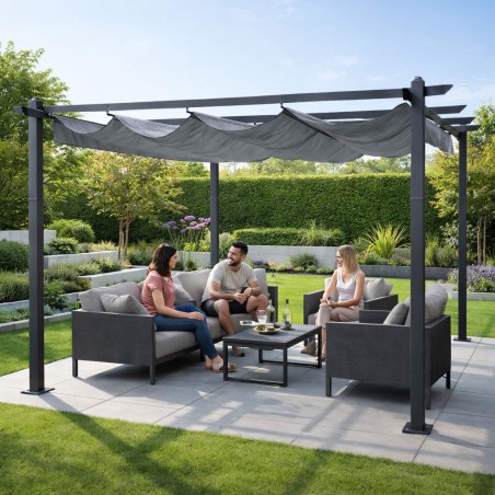 Aiaterrassi pergola 3x4 m, teras, lehtla, varikatus, hall