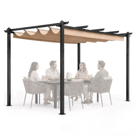 Aiaterrassi pergola 3x4 m, teras, lehtla varikatus, beež
