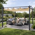 Aiaterrassi pergola 3x4 m, teras, lehtla varikatus, beež