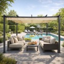 Aiaterrassi pergola 3x4 m, teras, lehtla varikatus, beež