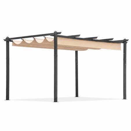 Aiaterrassi pergola 3x4 m, teras, lehtla varikatus, beež