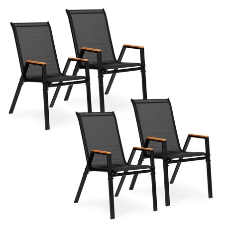 4x aiatoolide komplekt, komplekt terrassile, rõdule, must 