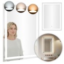 LED vannitoa peegel seinale kinnitatav 50x70 cm 3 värvi puutelüliti, kaasaegne kodu