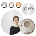 LED vannitoapeegel ümmargune seinale kinnitatav 60 cm 3 värvi puutelüliti 